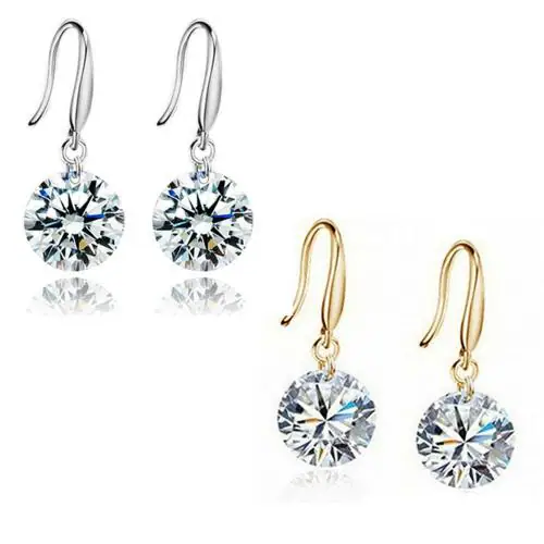 Karatcart Crystal Combo of Trendy Platinum and Gold Plated Elegant Austrian Crystal Drop Earrings For Women
