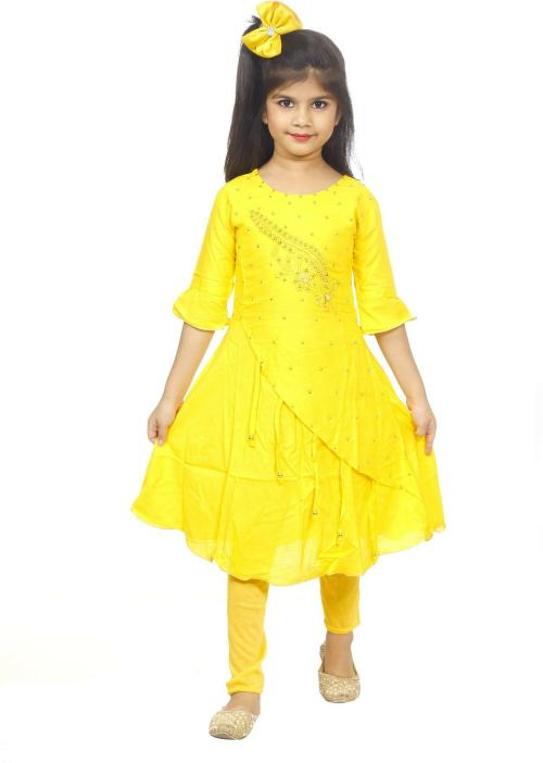 MEHZIN Girls Casual Dress Legging (Yellow)