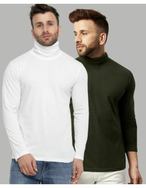 Gristones Men Full Sleeve High Neck Cotton Blended T-Shirt Pack of 2