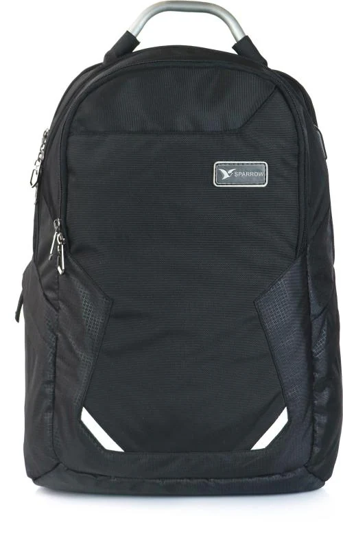 SPARROW Your Tarvel Buddy Black Nylon Laptop Backpack, 45 L