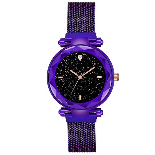 Acnos Analog Black Dial Purple Strap Watch For Women - (MEGNETIC-PURPLE)