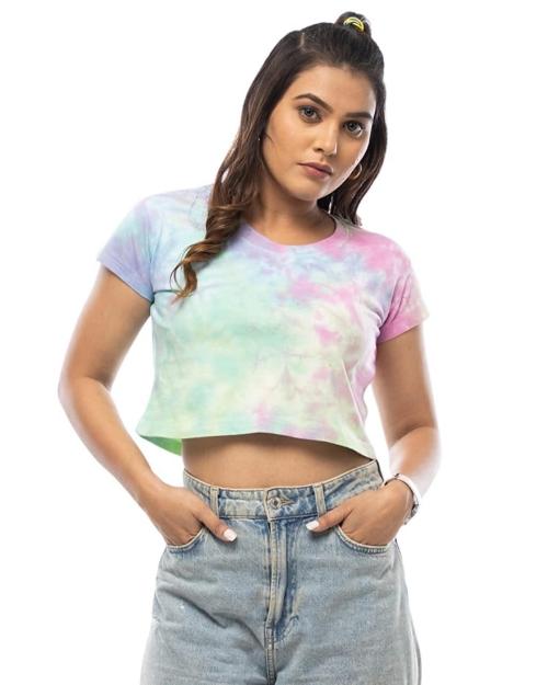 Lappen Fashion Women Multicolor Printed Cotton T-Shirt - M
