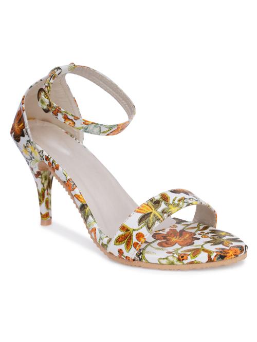 Cortica Women Green Floral Stiletto Heels