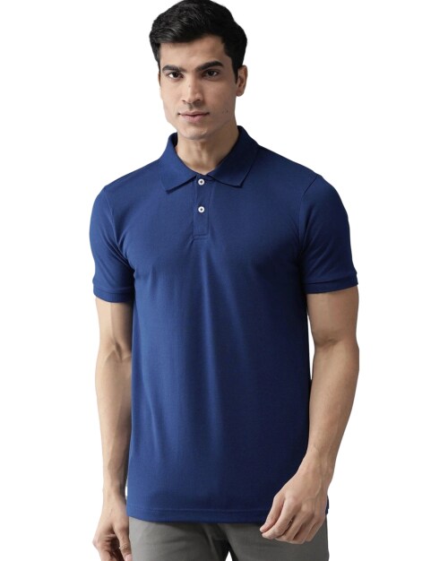 XL - Royal Blue Polo T shirt For Men Collar t shirts For Men TeesTheDay