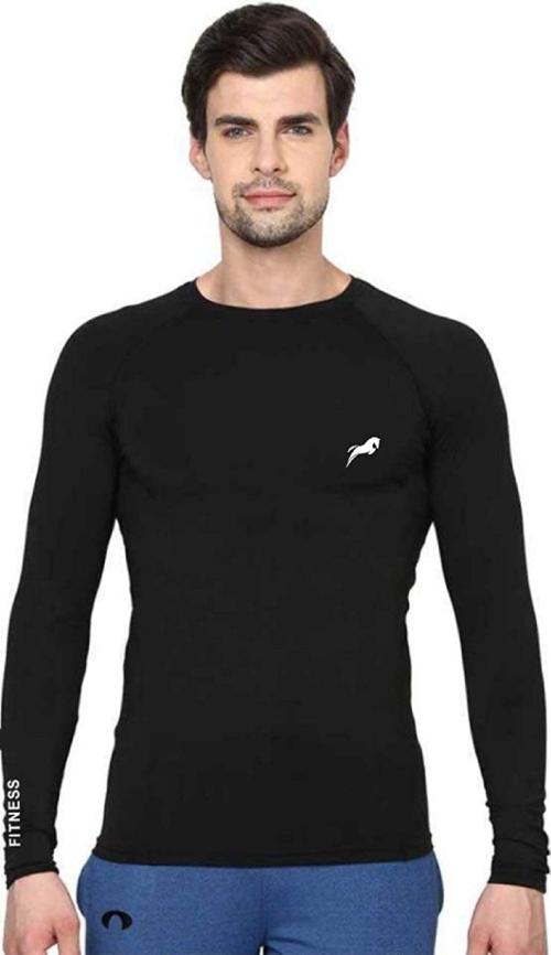 JUST RIDER Men's Compression T-Shirt-Black l Sports & Gym T-shirt