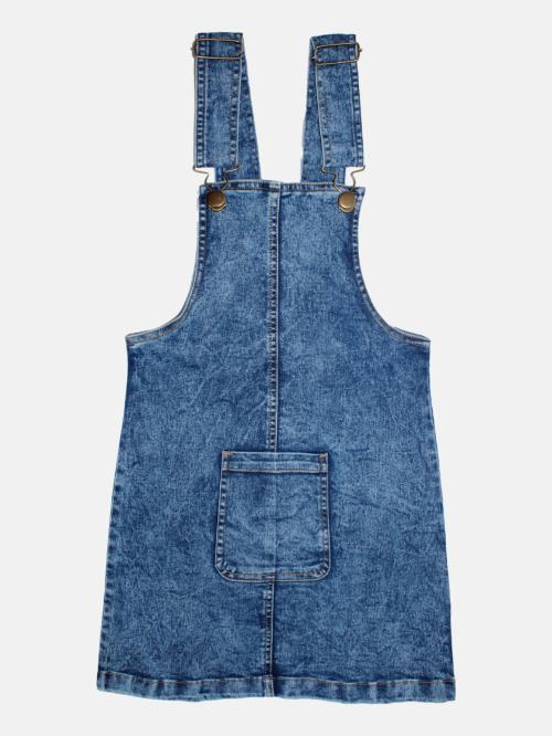Kiddopanti Girls Denim Dungaree Skirt