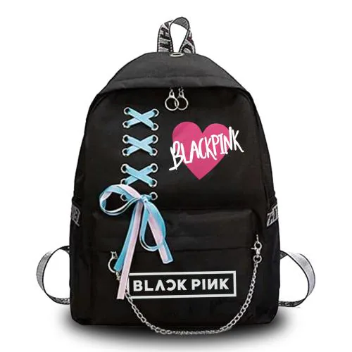 CLUCI BLACKPINK School Bags for Kids Girls, College Backpack, Office Bag (Black)
