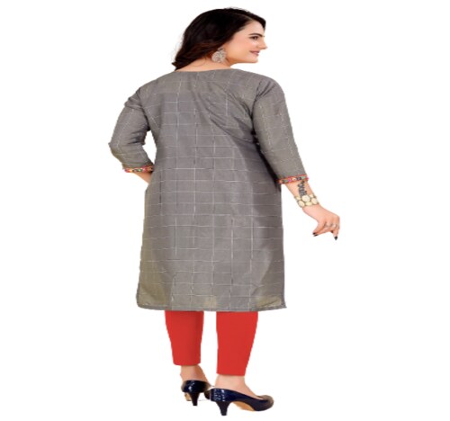 Rigo Women's Embroidered Cotton Straight Maternity Kurti-46