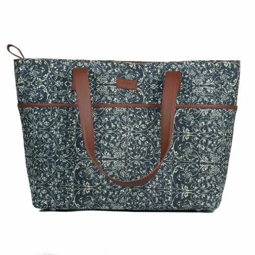 ZOUK Tote Bags for Women - Handmade Bags for Daily Use - Vegan Leather Handbags with Double Handle - Printed Totes for Women (Lattice Lace)