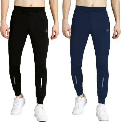Vitaan Men Black Solid Pack of 2 Track Pants