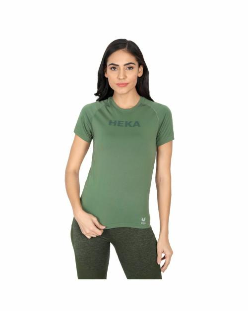 Heka Breathable And Dry Tech, Knitted Seamless Ultralight Comfort-Fit Thai Forest Running Women T-Shirt