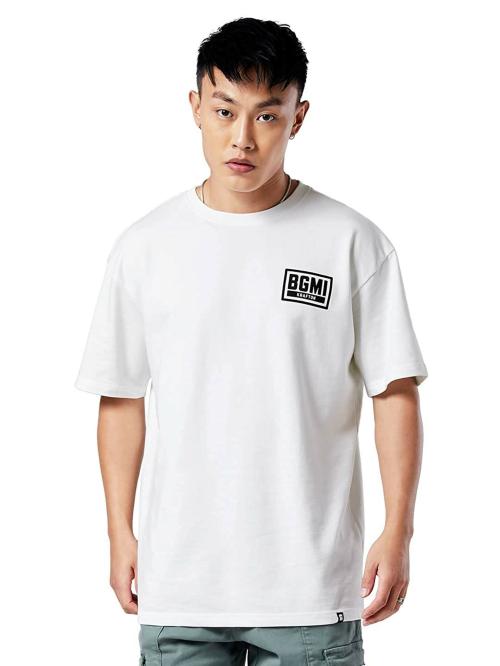 The Souled Store Men White Graphic Printed Cotton, Polyester T-Shirts