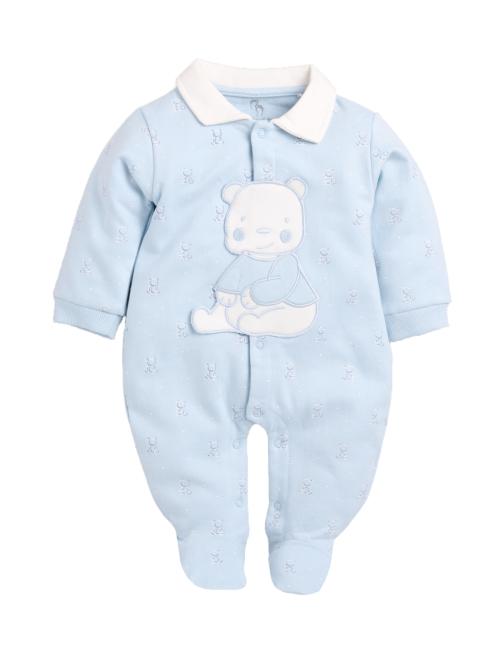 Baby Go Printed Designer Full Sleeve Romper For Baby Boys(3-6M,Sky)