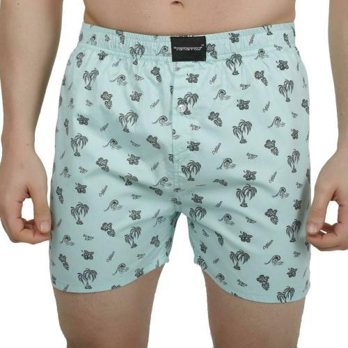 Ramarrow Men Light Green Printed Pure Cotton Boxers - XXL