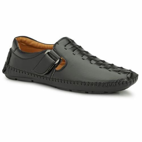 FLADA SHOE Men's Brown Premium Quality Synthetic Leather Velcro Roman Sandal 7 UK