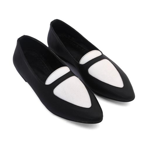 Alvarita Women White Black Ballies Non Slippery Tpr Sole 41