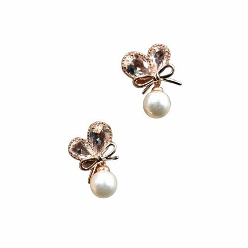 LOVE LOOT Rose gold Half Butterfly Earrings.
