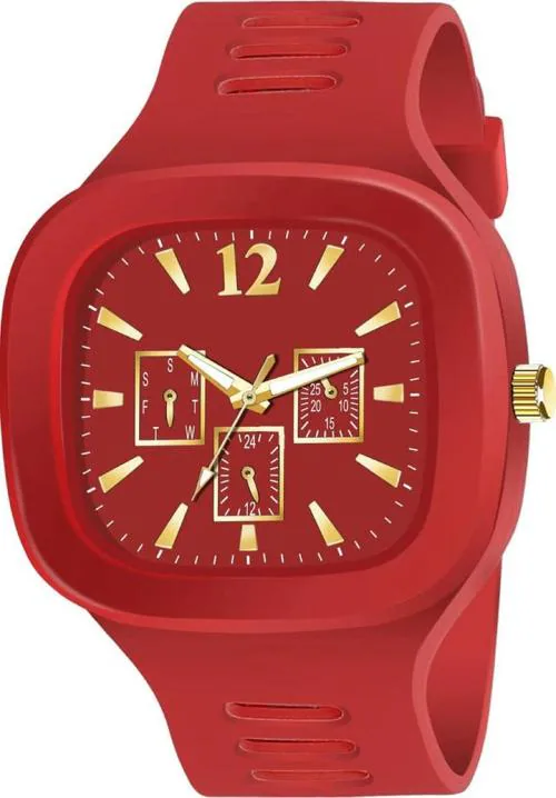 Buy hala Men's Red Fabulous Analog Miller Square Watches for Men