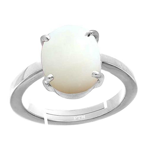 Ptm Natural Opal 6.5 Carat Gemstone Pure Sterling Silver Adjustable Ring