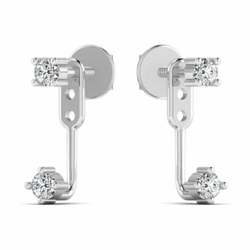 FIERY FLAIR Dainty Sterling Silver Stud Earring For Women