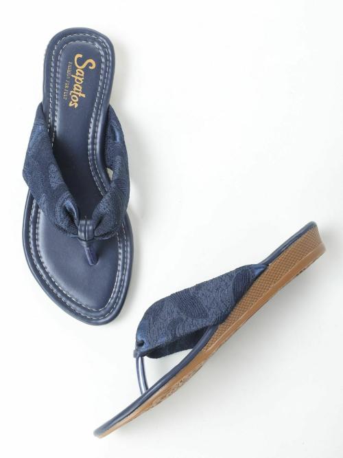 Mijas Trendy Navy Flat Sandals for Women