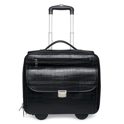 Buy Mboss Black Faux Leather Laptop Trolley Bag Online at Best Prices