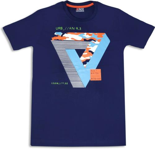 SUPERSQUAD Boys Dark Blue Graphic 100% Cotton T-shirt