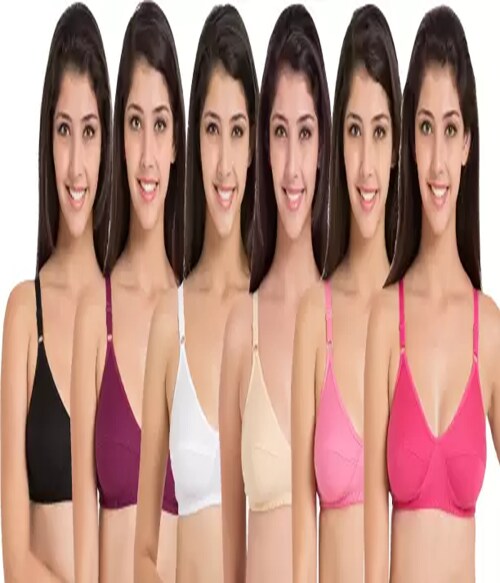 BoLeeM Pack of 6 Women Full Coverage Non Padded Bra-09-Size-34-Colour-Multicolor