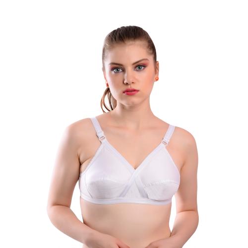 VIRGOH LIFESTYLE Fashion Pure Cotton Full Coverage Crossfit Bra (White)
