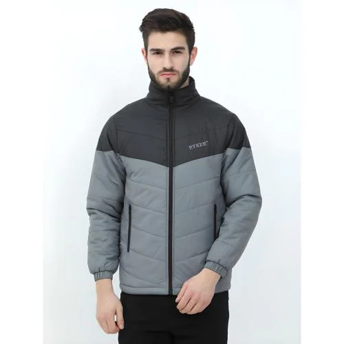 RYKER Men's Full Sleeve Colorblock Casual Jacket (Grey-Black)