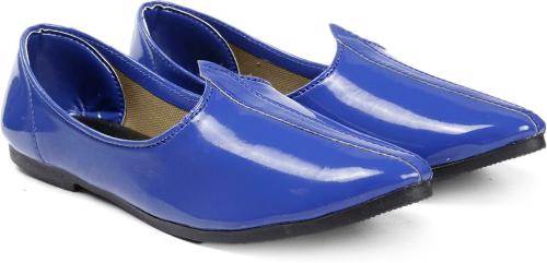 Floarkart Men Punjabi Ethnic Patent Faux Leather Nagras, Mojaris and Jutis