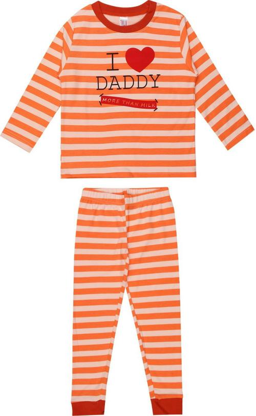 Ploku Boys Orange Striped Pure Cotton Nightwear (7-8 Years)