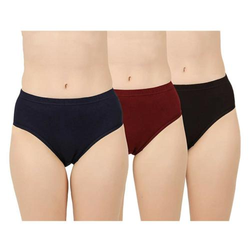 IGNOTO (Pack of 3)(95CM) Super Comfort Cotton Stretch Brief || Mid Waist Panty For Women/Girls (Colors & Print May Vary)