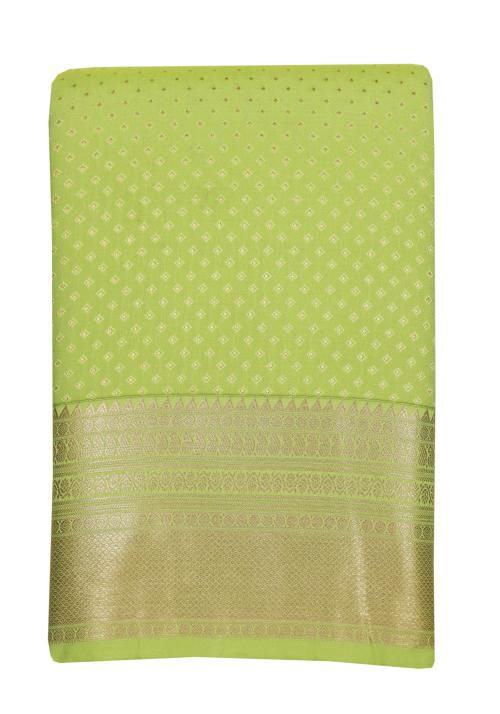 SARAVANABAVA SILKS Women's Kanchipuram Silk Saree Fancy Dot Butta Work ( Pastal Green)