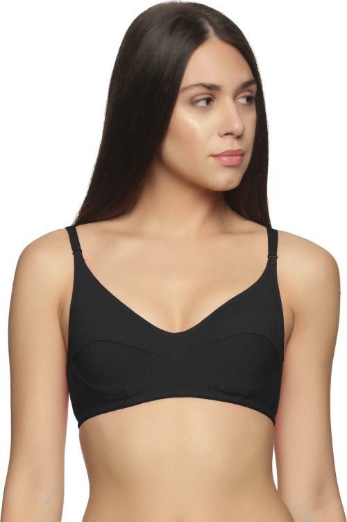 WHITE ROSE Women Everyday Black Cotton Non Padded Bra, (size 40)