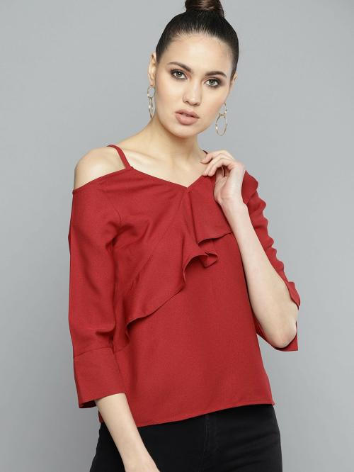 Marie Claire Women Wine Solid Top