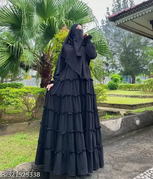 M A ABAYA new letest abya burkha-Free Size-Black