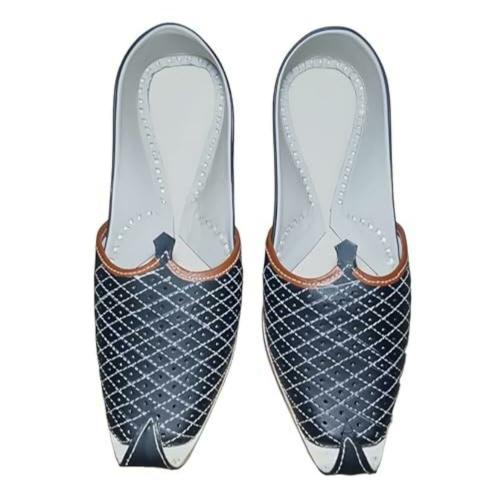 CLOTERI Men's Black Ethnic Traditional Mojari Jutti - Stylish Wedding Sherwani Shoes for Indoor and Outdoor Occasions -Black-Size-9