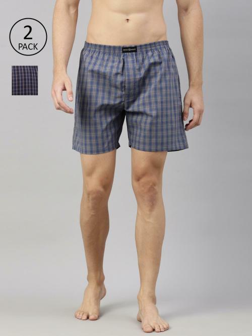 Dixcy Scott Maximus Men's Multicolor Checks Cotton Pack of 2 Boxers