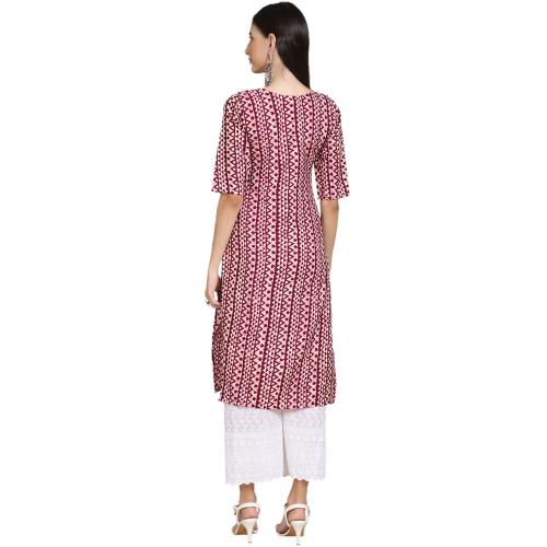 1 Stop Fashion Women's Crepe Digital Print Straight Kurta [Pack of 4] {CCB-347-352-357-377-XL}