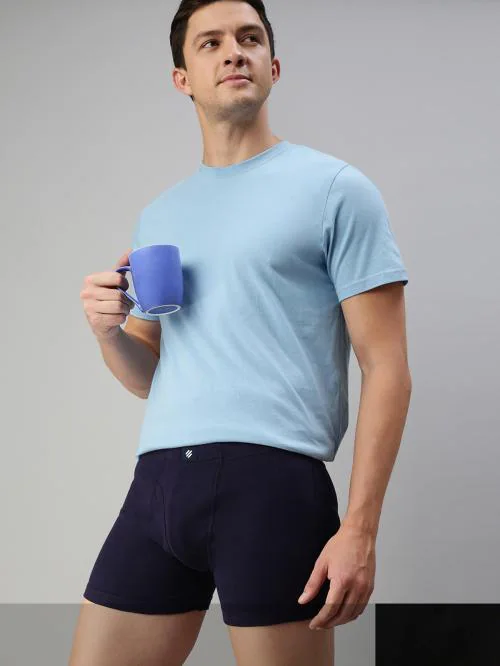 ONN Men's Multicolour Solid Cotton Pack of 2 Trunk