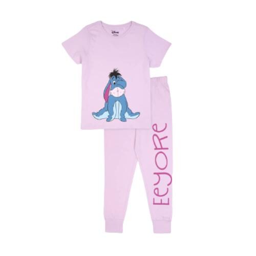 Nap Chief Girl's Cotton Eeyore Half Sleeve Night Suit - (DS2072Y_Lilac_9-10 Years)