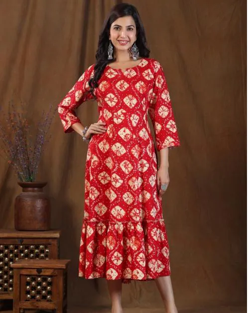 Etnica pure Rayon fabric Long Kurti for women