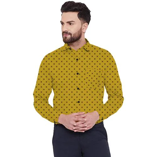 BINAYAK : WE DEAL WITH QUALITY ONLY - Men's Full Sleeve Cotton Casual Shirt - Ideal for Office, Party, and Everyday Wear