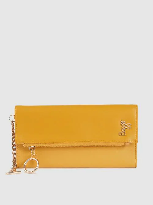 Baggit Yellow Synthetic Leather Wallet For Women