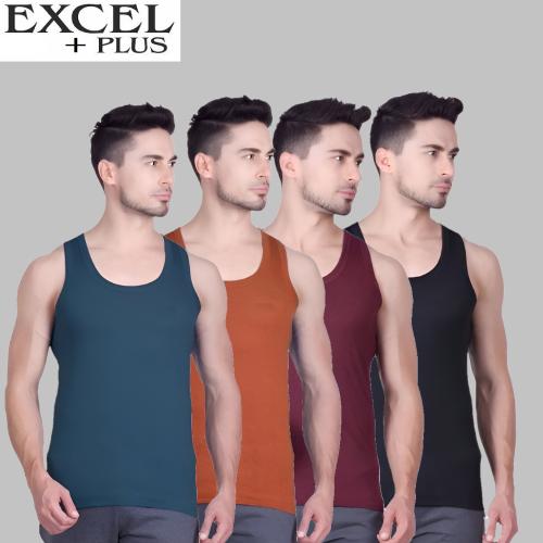 Sasta Sales color Vest For Men | Sleevless Multicolor Vest| Men's Cotton sleeve-less Vest |color ganji | color sando ganji| Pack of 4||