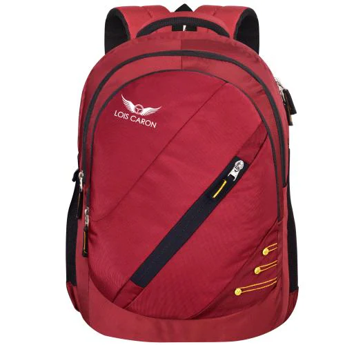 LOIS CARON Large 35 L Laptop Backpack LCB-008 RED COLOR LAPTOP BACKPACK WITH RAINCOVER