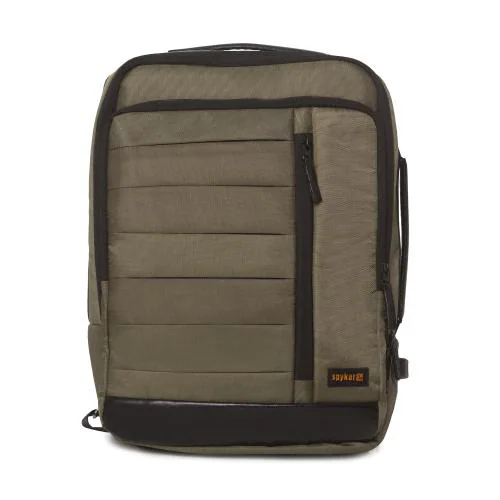 Spykar Olive Green Solid Polyester Backpack