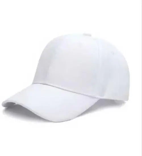 ALAMOS White Solid Plain Cotton Cap