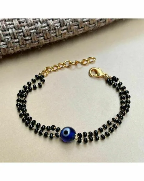 Buy BLINE Black Gold Plated Alloy Evil Eye Bracelet (Girls and Women